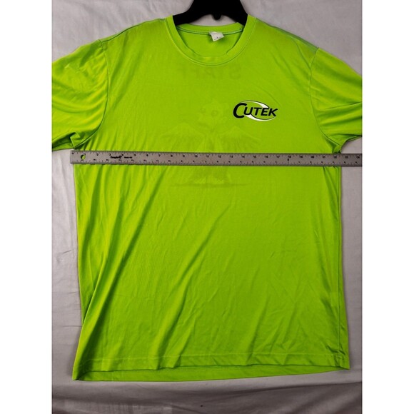 Sport-Tek Men’s Large Bright Green CUTEK Staff T-Shirt Monkey Logo - Picture 3 of 6